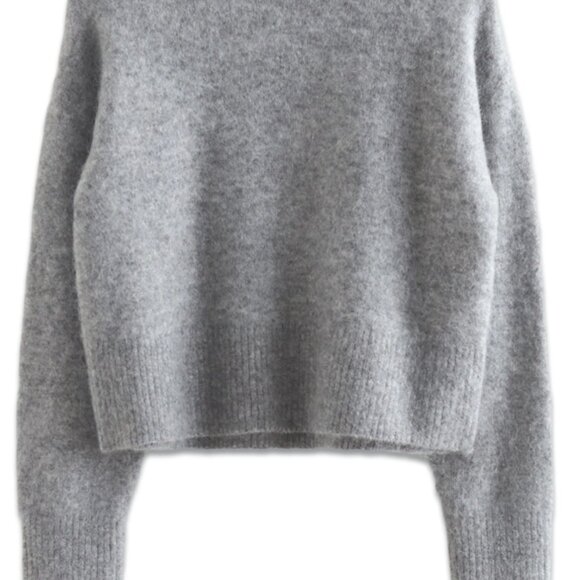 SOLD & other stories Mock Neck Grey Sweater - Picture 2 of 5